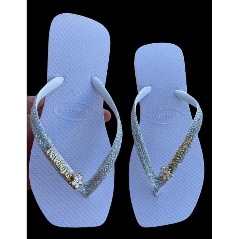 Sandália Chinelo Glitter/Brilho Elegância Bico Quadrado s/salto Feminina Envio Rapido.