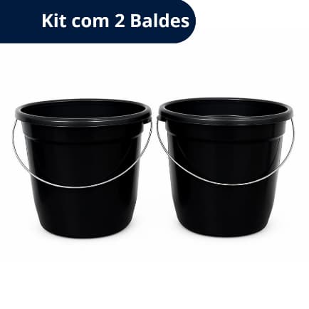 Kit 2 Baldes 8 Litros Resistente com Alça Metálica Reforçada | Multiuso para Casa, Cozinha e Jardim