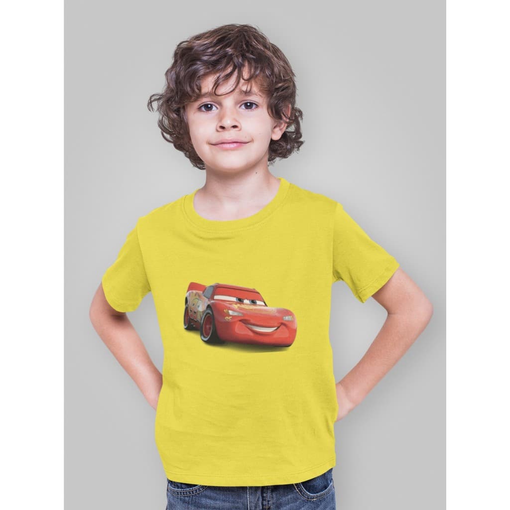 Camiseta Infantil Carros Relâmpago Macquem Personalizada 100% Algodão