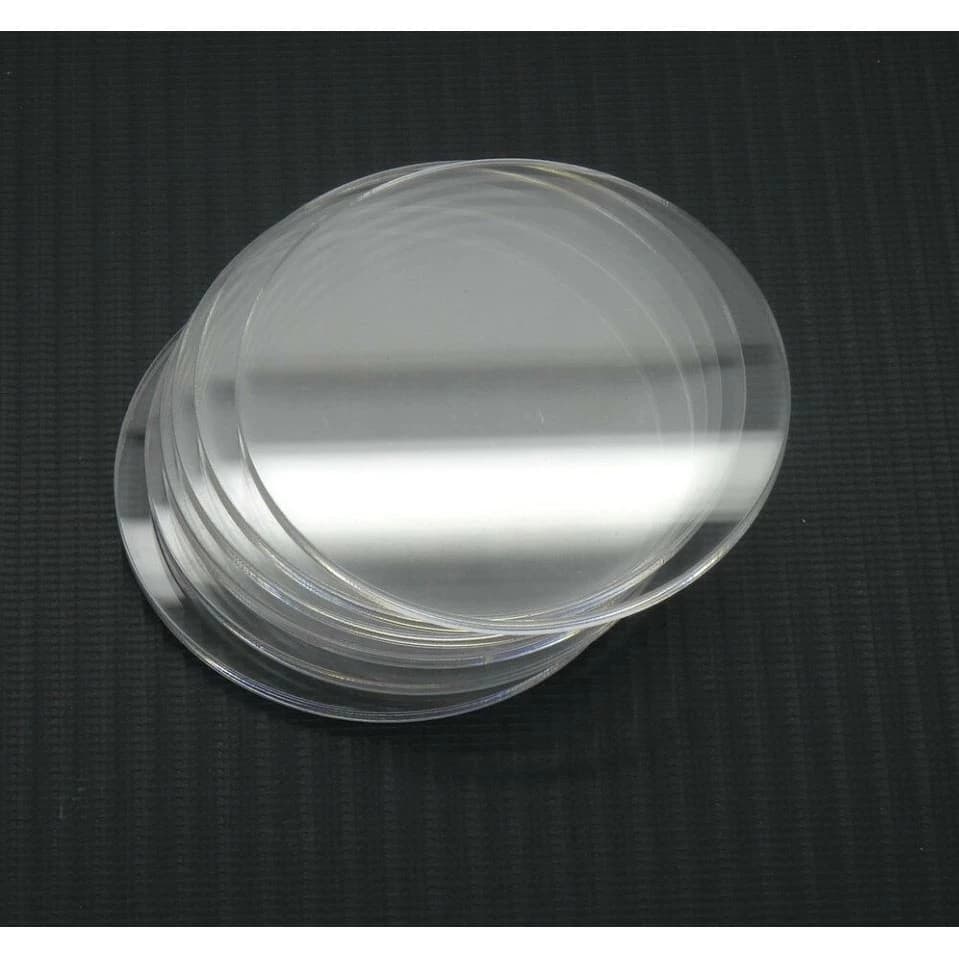 Kit 50 Pçs Base Redonda Disco Acrílico Transparente P/ Biscuit E Artesanato Sem Pelicula 2,5cm