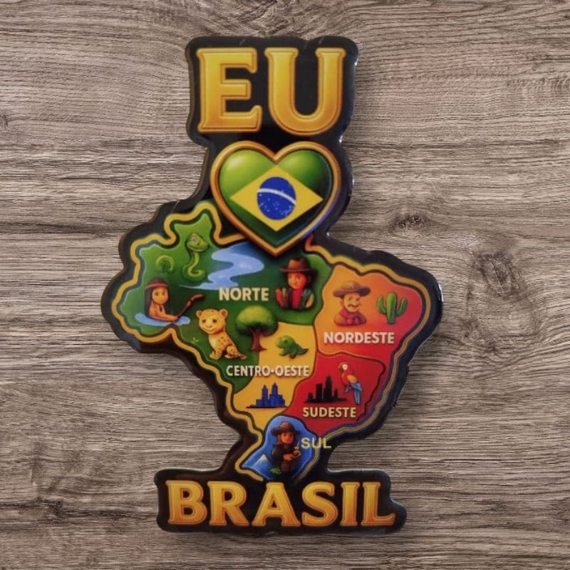 Ímã de Geladeira Brasil resinado personalizado decorativo