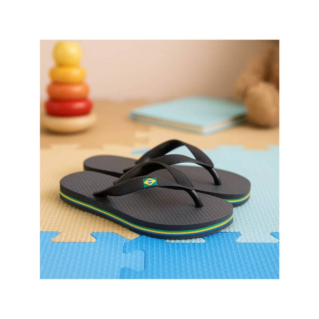2 pares Chinelo Infantil Masculino/Feminino Borracha tiras com bandeirinha