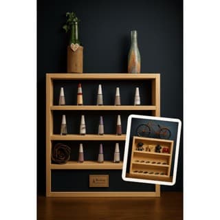 Expositor de esmalte e brinquedos 3 andares 50x40x7 de madeira pinus