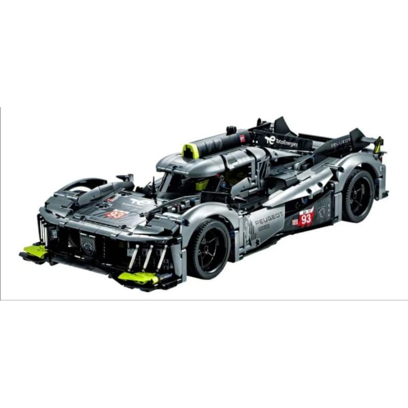 Carro de Corrida Peugeot 9X8 -42156 – Kit de Blocos de Montar Technic 1775 peças Escala 1:10 + Suporte de Parede Brinde