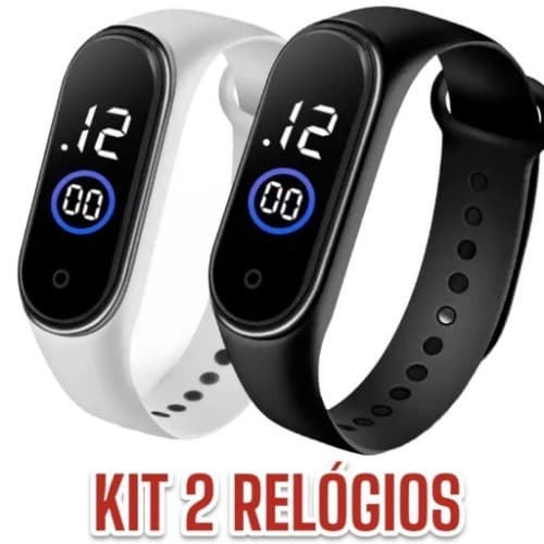 KIT Relógio Digital A Prova D Água Masculino/Feminino KIT Relógio A Prova De Água Masculino Feminino Digital Led