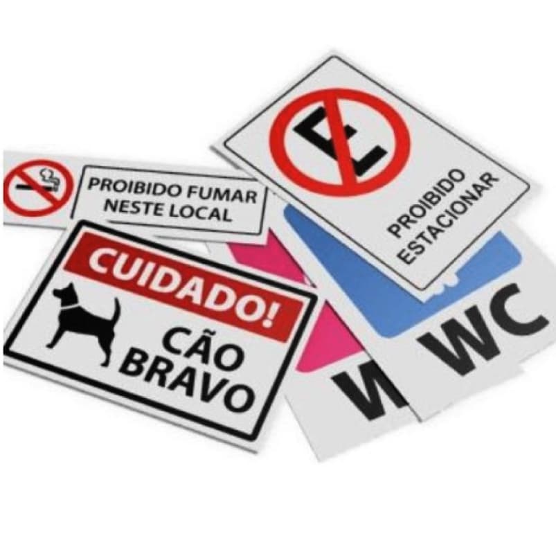 Placa Sinalização Personalizada Com Seu Texto Vários Tamanhos Resistente