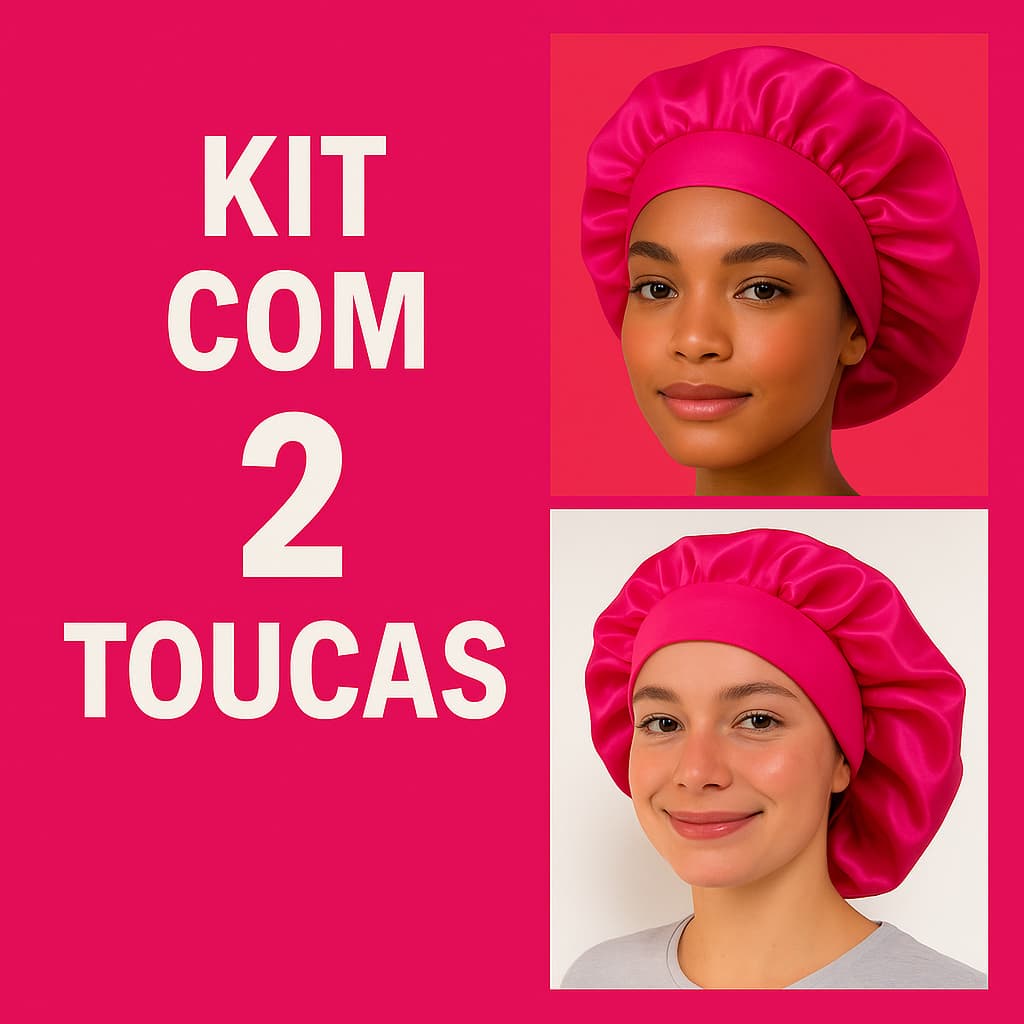 Kit 2 Touca | de Cetim premium | Boné De Aba Larga, Boné De Dormir Para Mulheres Cetim Faixa de Coz | touca Antifrizz |.