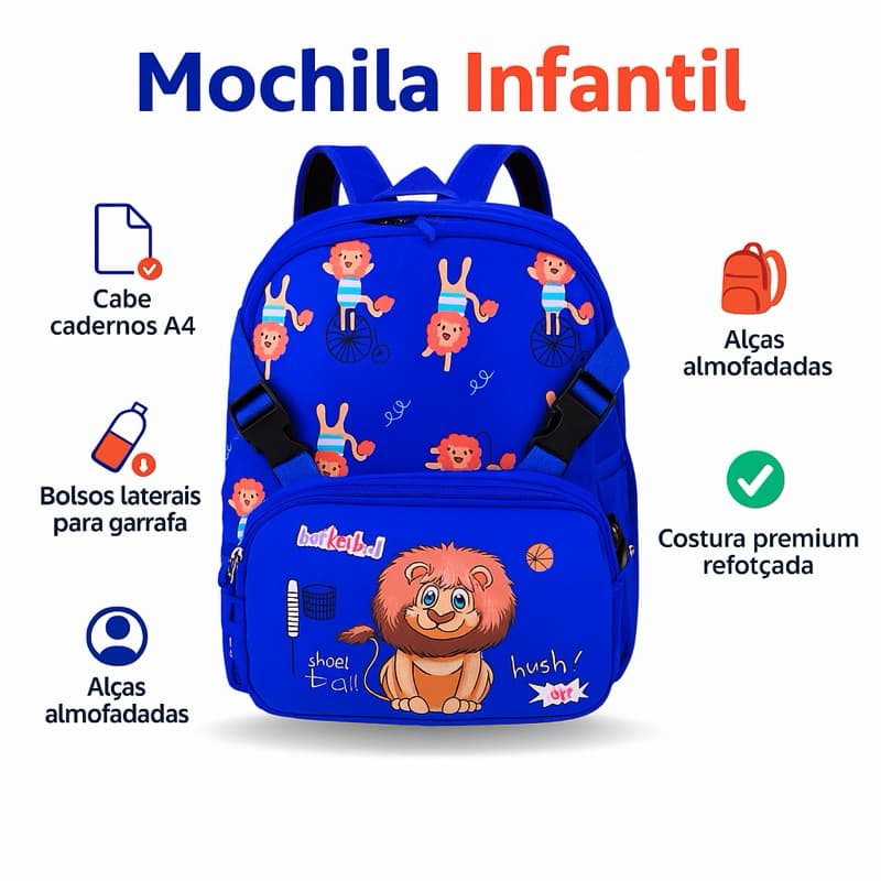 Mochila Infantil Com Estojo Mochila Menina Menino Mochila Escolar