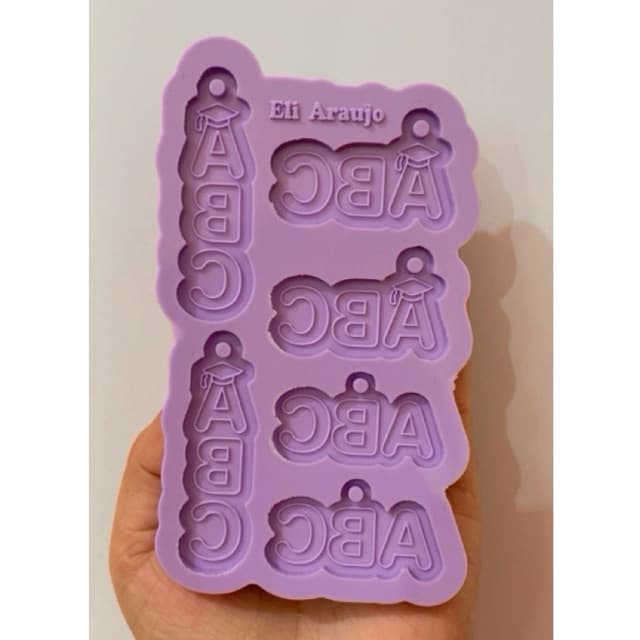 Molde de Silicone pingentes ABC .