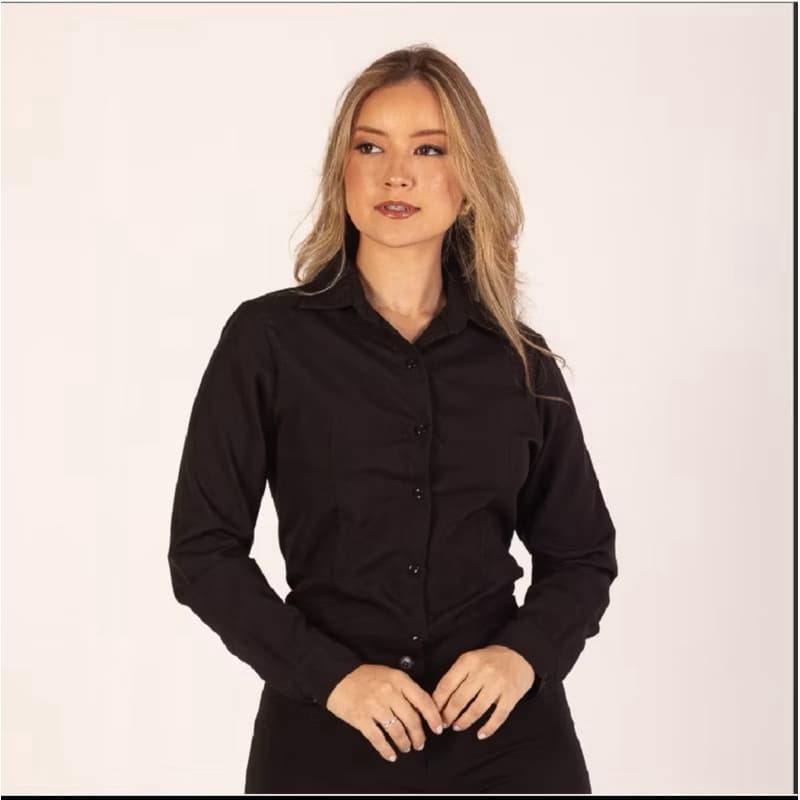 Camisa Social Feminina Manga Longa Elegante.