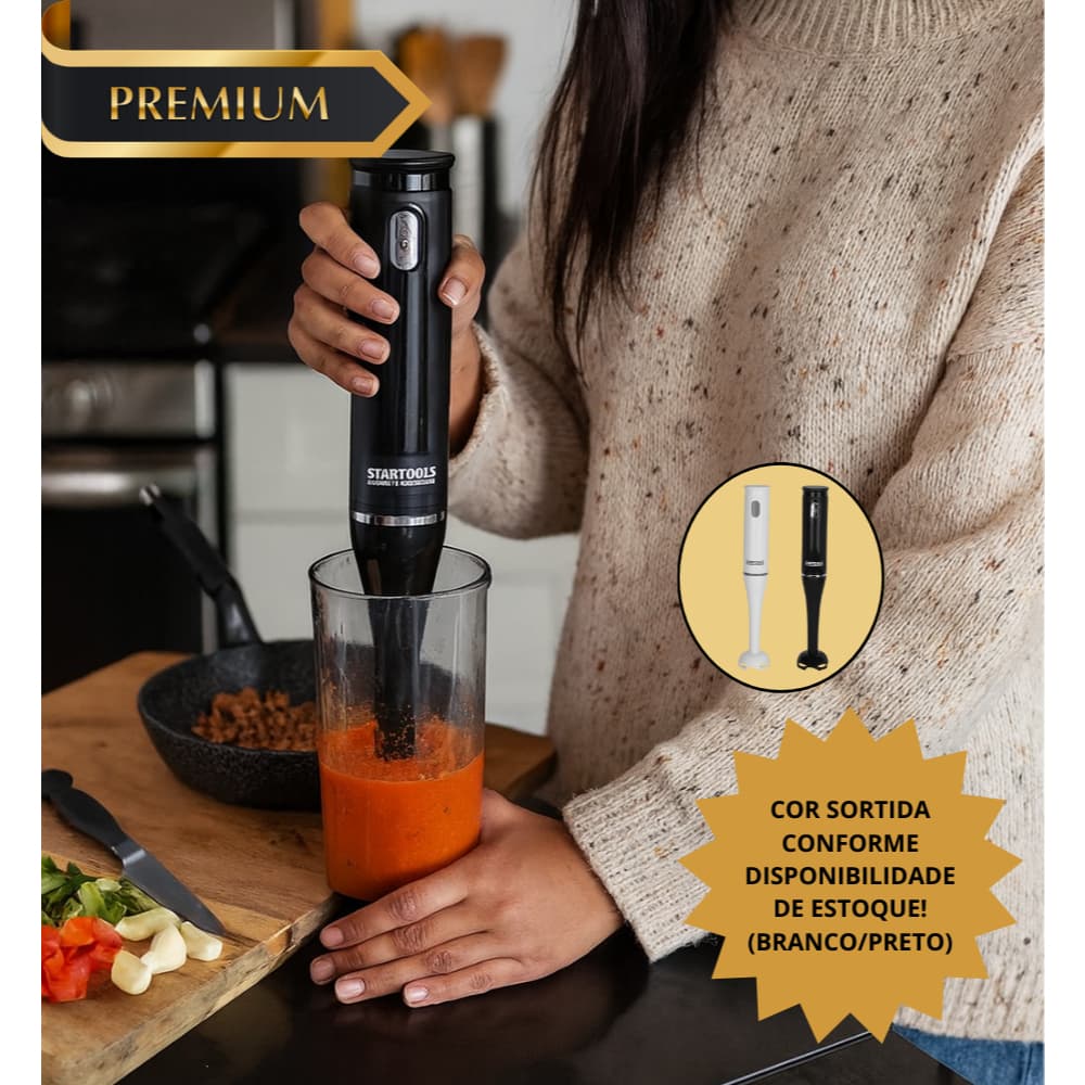 Mixer Elétrico com Copo 700ml 220V - Cor Sortida Conforme Disponibilidade de estoque (Preto/Branco)