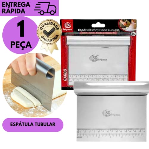 1/2 ou 3 Espátula De Inox Tubular Multiuso Cozinha Profissional Corte Massa Pizza Pastel
