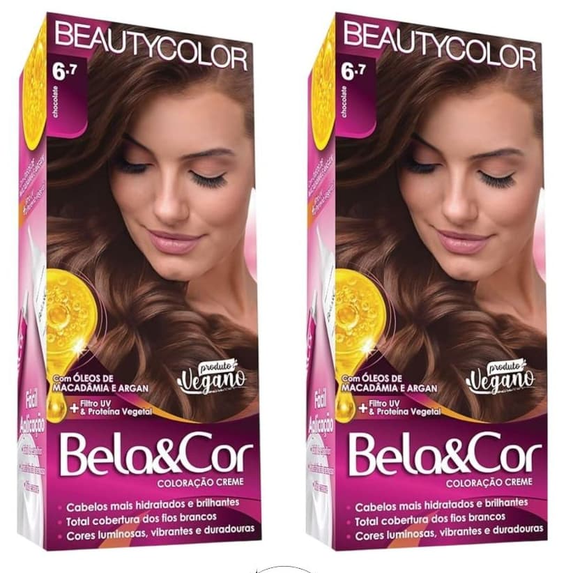Tinta de cabelo Bela e Cor 6.7 Chocolate Beauty Color