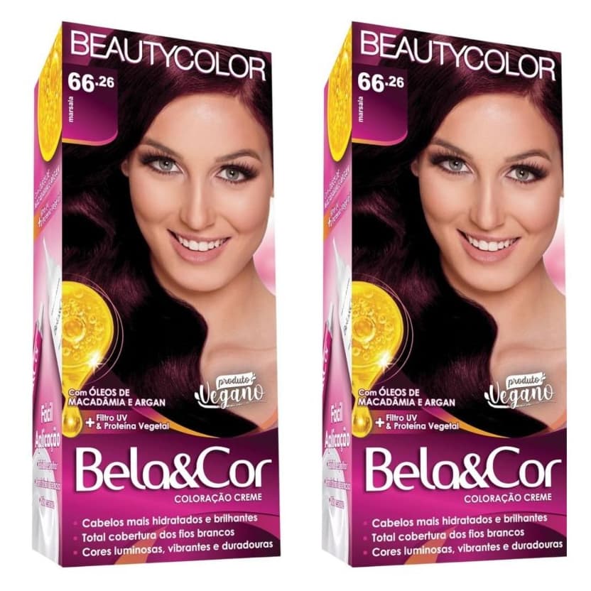 tintura Coloração Bela e Cor 66.26 Marsala Beauty Color 1 ou 2 unidades