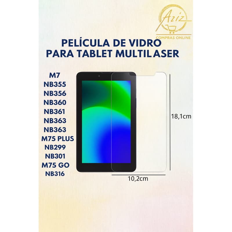 Película de Vidro Temperado 9H Para Tablet Multilaser M7 DL 7” Polegadas– Proteção Máxima e Alta Transparência