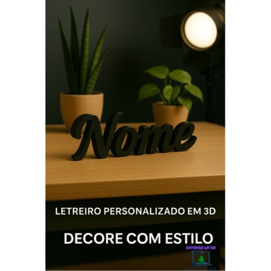 Letreiro/Nome Personalizado em 3D para enfeite e decoração de Mesa, Aniversário, Quarto e Presentes