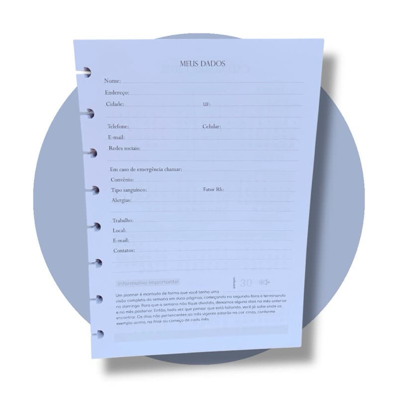 Refil de Planner Neutro