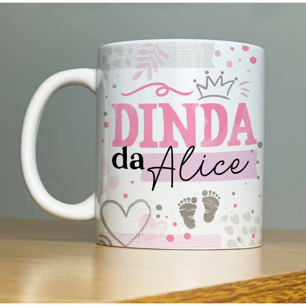 Canecas de Cerâmica para Dindos – Personalizada com Nome. Padrinho e Madrinha