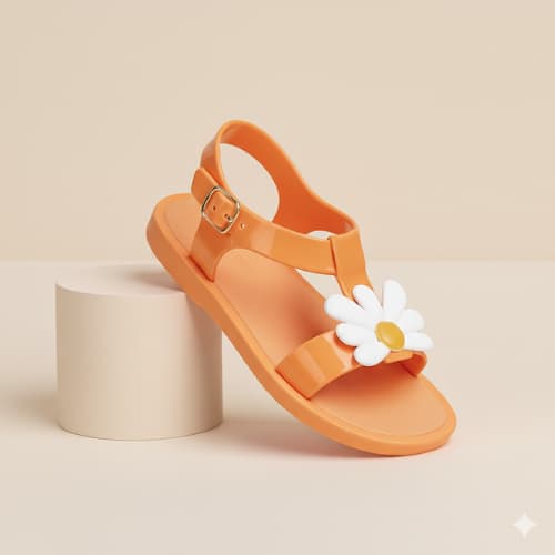 Sandália Infantil com Florzinha Babe Elegante – Confortável e Leve