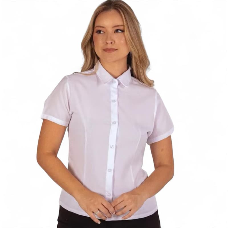 Camisa camisete manga curta branca blusa social feminina