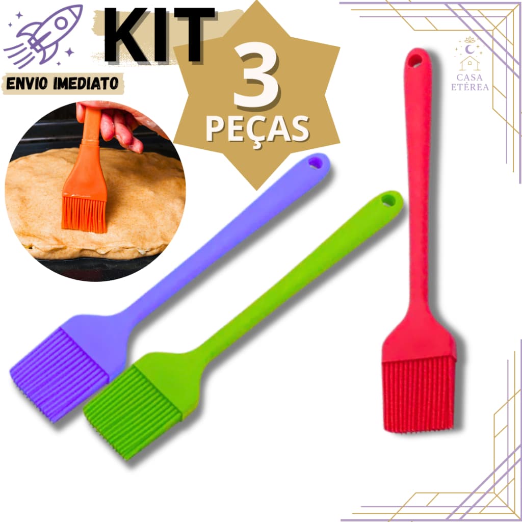Pincel Culinário de Silicone 25.2cm Utensílio Multiuso para Cozinha Confeitaria Padaria e Churrasco