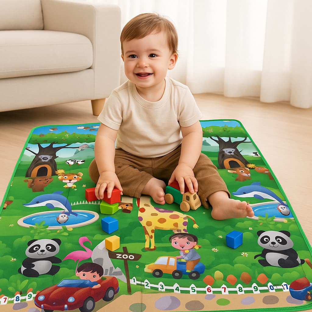 Tapete de Atividades 180x120 Térmico Infantil Bebê Interativo Gigante Tatame Educativo Criança