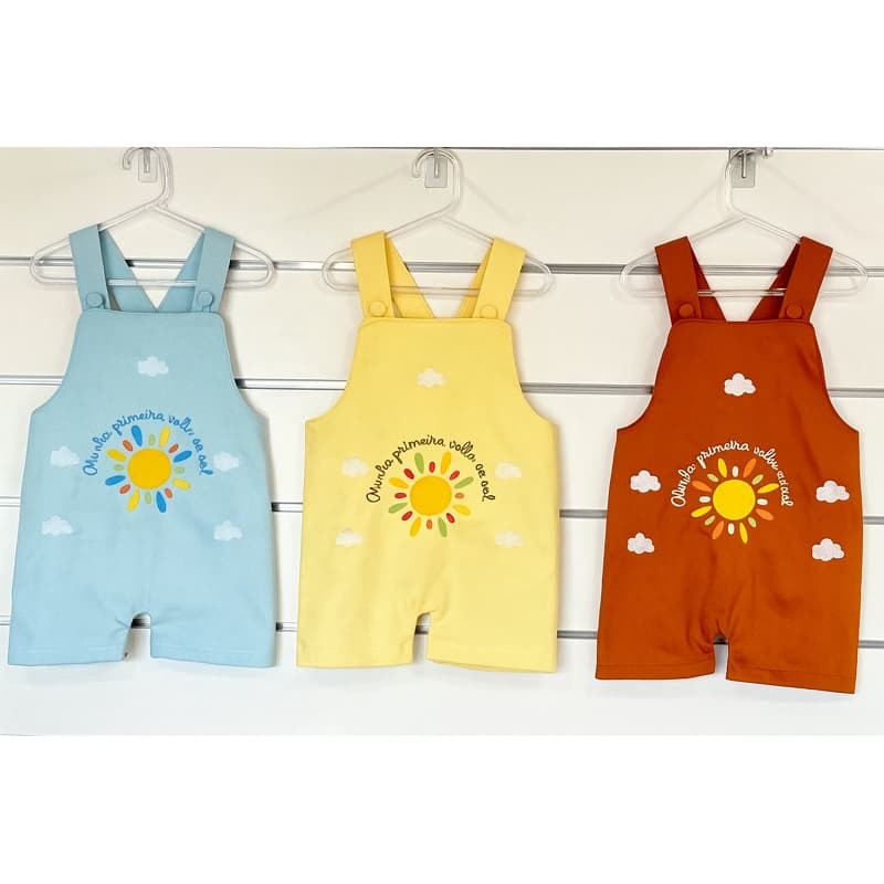jardineira sem camisa temática/raio de sol/jardineira volta ao sol/personalizado