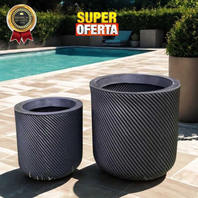 Kit 2 Vasos para plantas P+M em Polietileno Bojo Vertical Decorativo Luxo Moderno