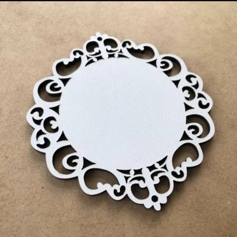 Kit com 10 Mandalas Oval 20x18 mdf Branco uma face 2 Furos na parte superior
