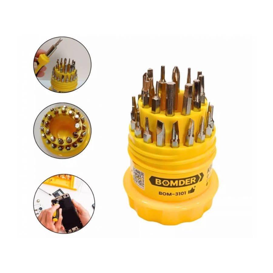 Kit com 31 Chaves de Precisão BOM-3123 E Com Estojo Alen Torx Fendas Philips FerramentaS