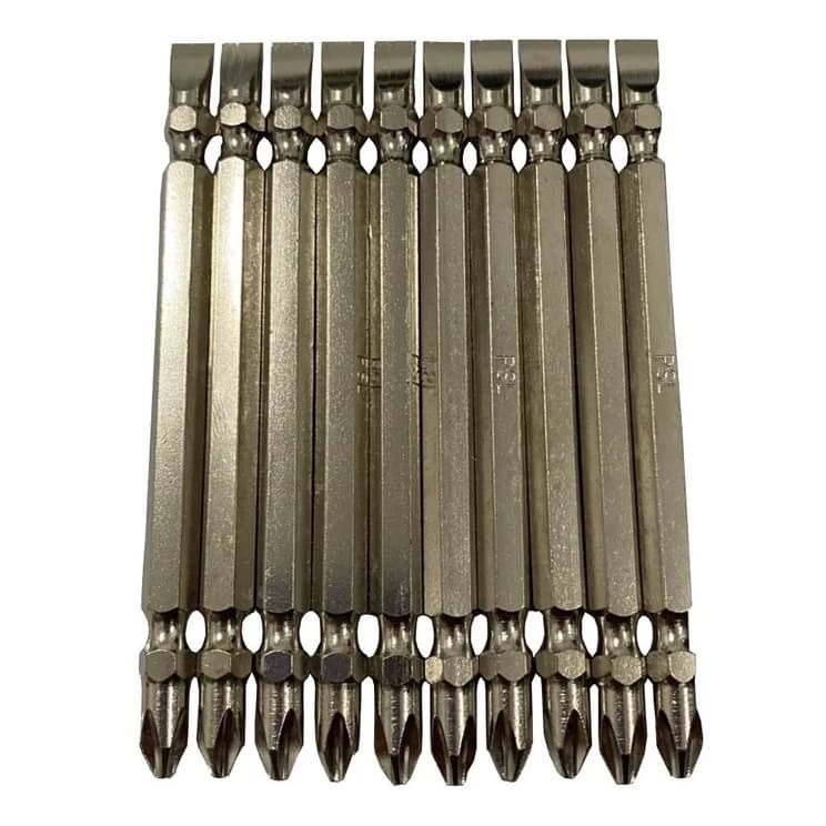Kit 10 Chave Bits Parafusadeira 100mm Chave Philips Fenda Longa Aço Imantado Magnético Ferramenta Ponteiras Furadeira