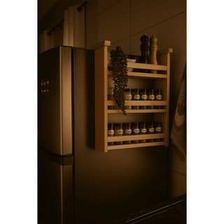 Suporte 3 andares Porta Temperos Cozinha Geladeira madeira pinus