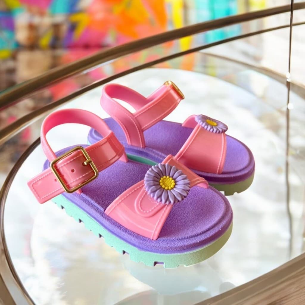 Sandália Infantil Baby Papete Rasteirinha Menina Bebe Flor  Confortavel Lançamento