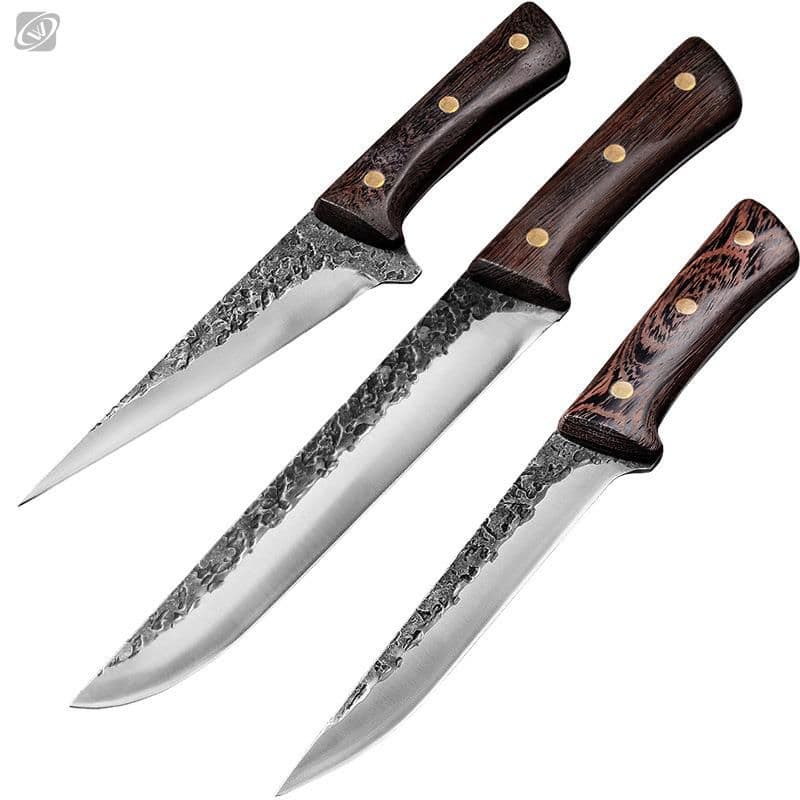 Conjunto de faca de desossa forjada artesanal faca de chef forjada facas de cozinha profissionais carne