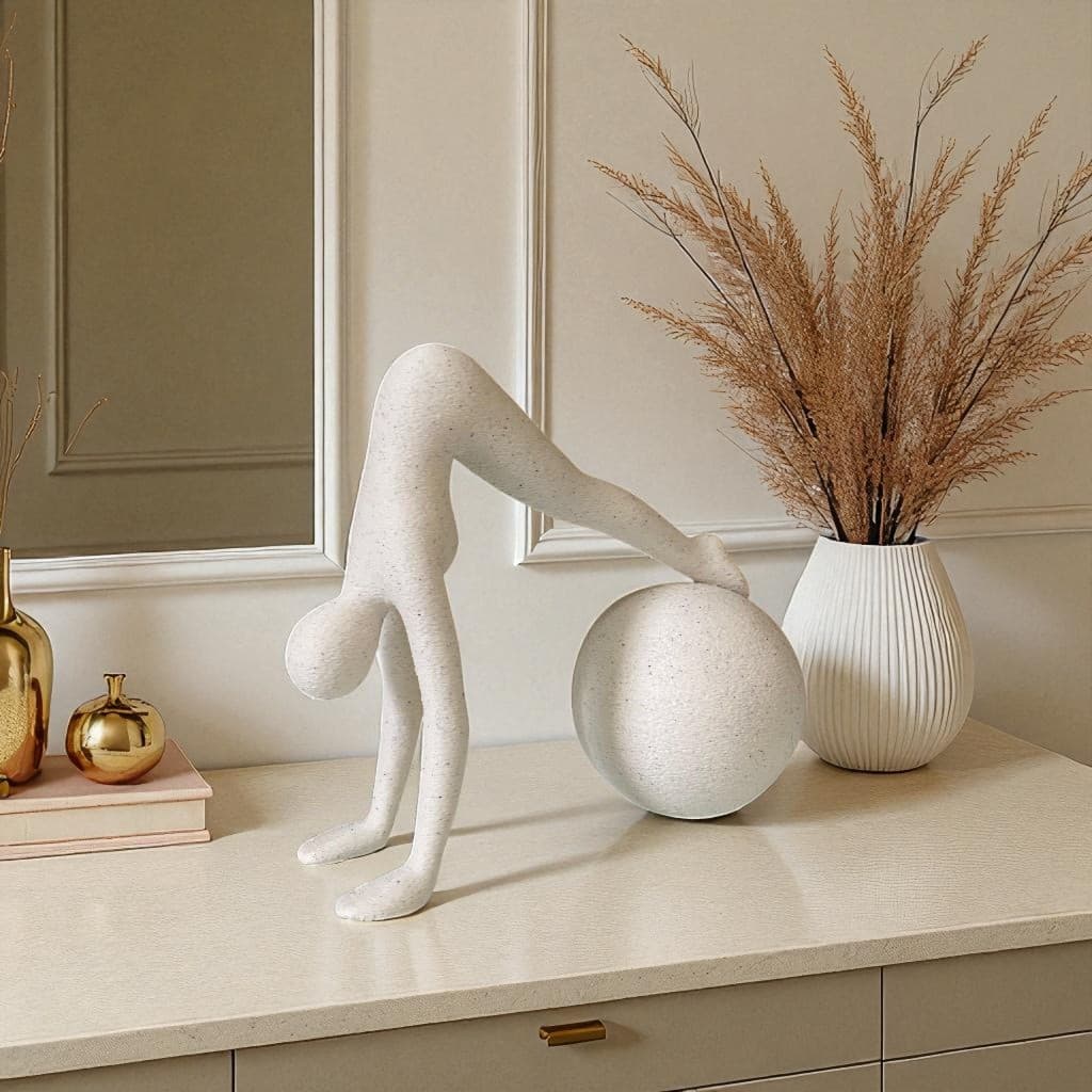 Estátua estúdio pilates ioga ginástica bola minimalista decoração arte abstrata corpo escultura