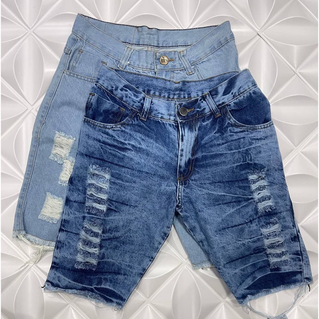 Bermuda Jeans Desfiada Masculina kit com 2 Voce escolhe a Cor Direto da fabrica