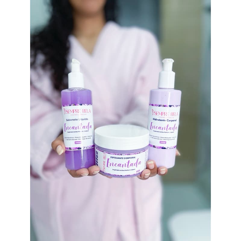 Kit Mulher Cheirosa |  Sabonete + Esfoliante + Hidratante Corporal | Perfume Importado| Vegano e Natural