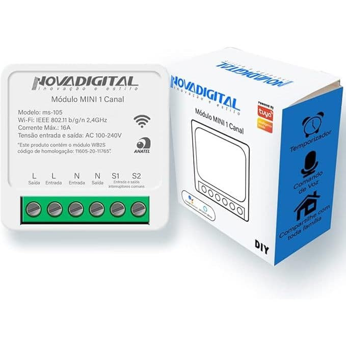 Relé Mini 1 Canal Wi-fi Nova Digital