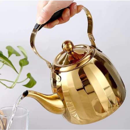 Chaleira Bule De Aço Inox Com Infusor De Chá Café Inox 1000ml