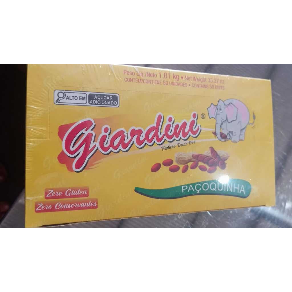 Paçoquinha creme Giardini quadrada c/50X20G ud - energia rápida- academias - treino-bike-zero glúten