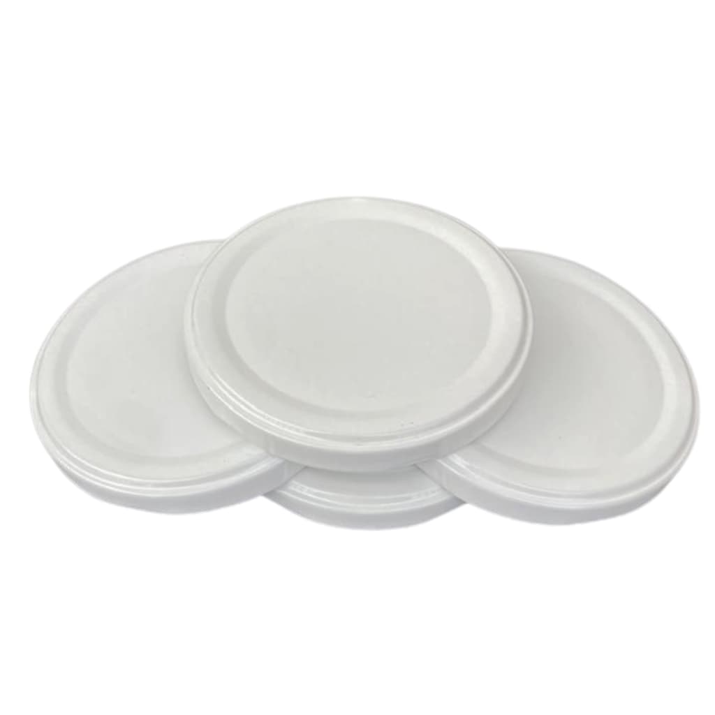 10 Tampas Para Vidro De Conserva 85mm Branca Esmaltada