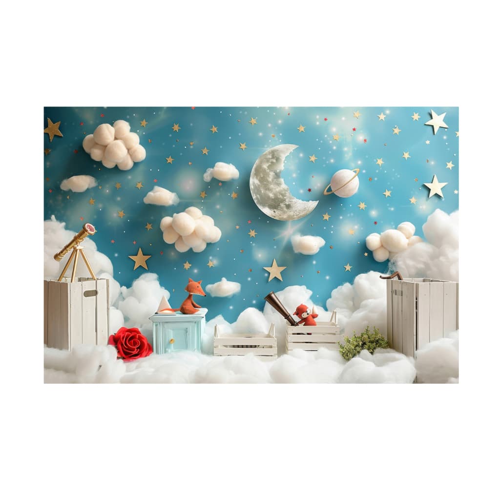 Fundo Fotográfico Cenário Tecido Pequeno Príncipe 1,5x2,2m Festa Infantil Ensaio Foto Estúdio
