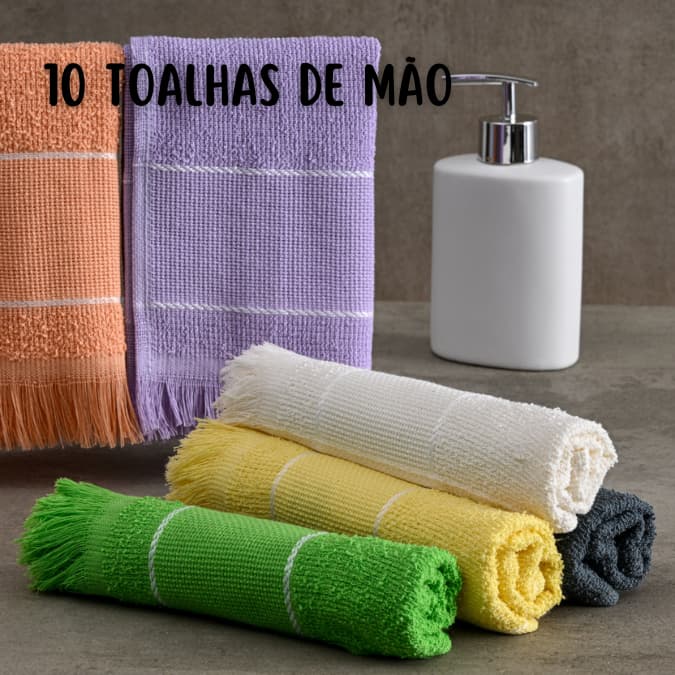 kit 10 Toalha Social Para Bordar Bordar 20cm x 30cm  100% Algodão - Escolar Artesanato E Pintura