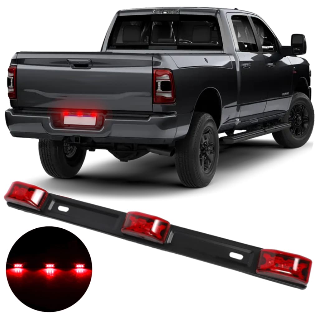 Led Enfeite Camionete 3 Marias Luz Placa Traseira Sinalização Camioneta Caminhonete Strada Saveiro S10 Ranger Hilux Ram
