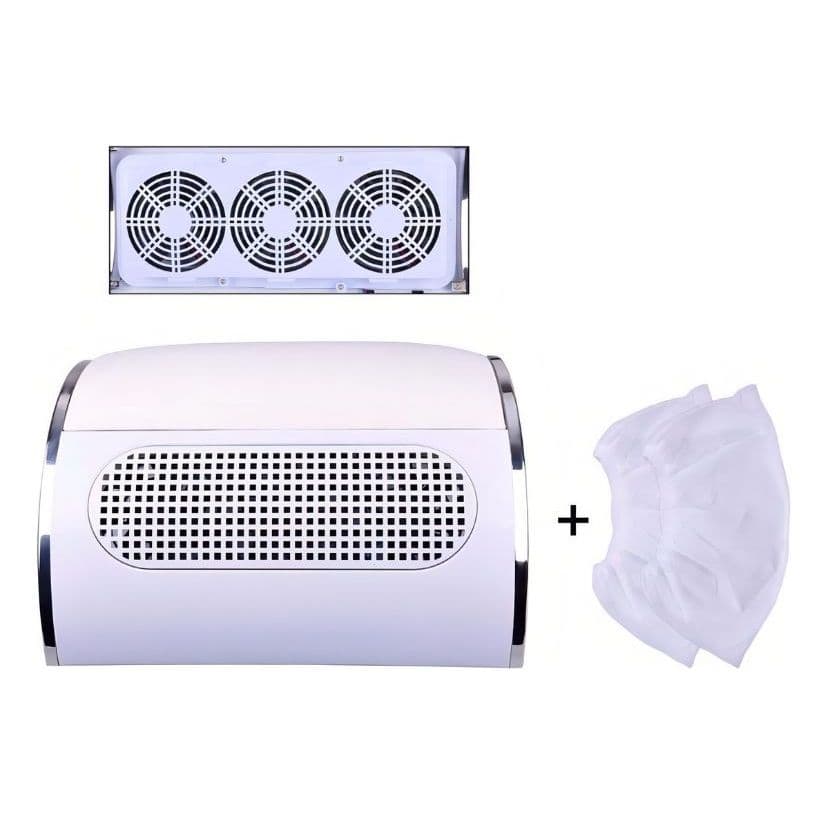 Coletor 3 Cooler Aspirador E Sugador De Pó Unhas Fibra E Gel Cor Branco