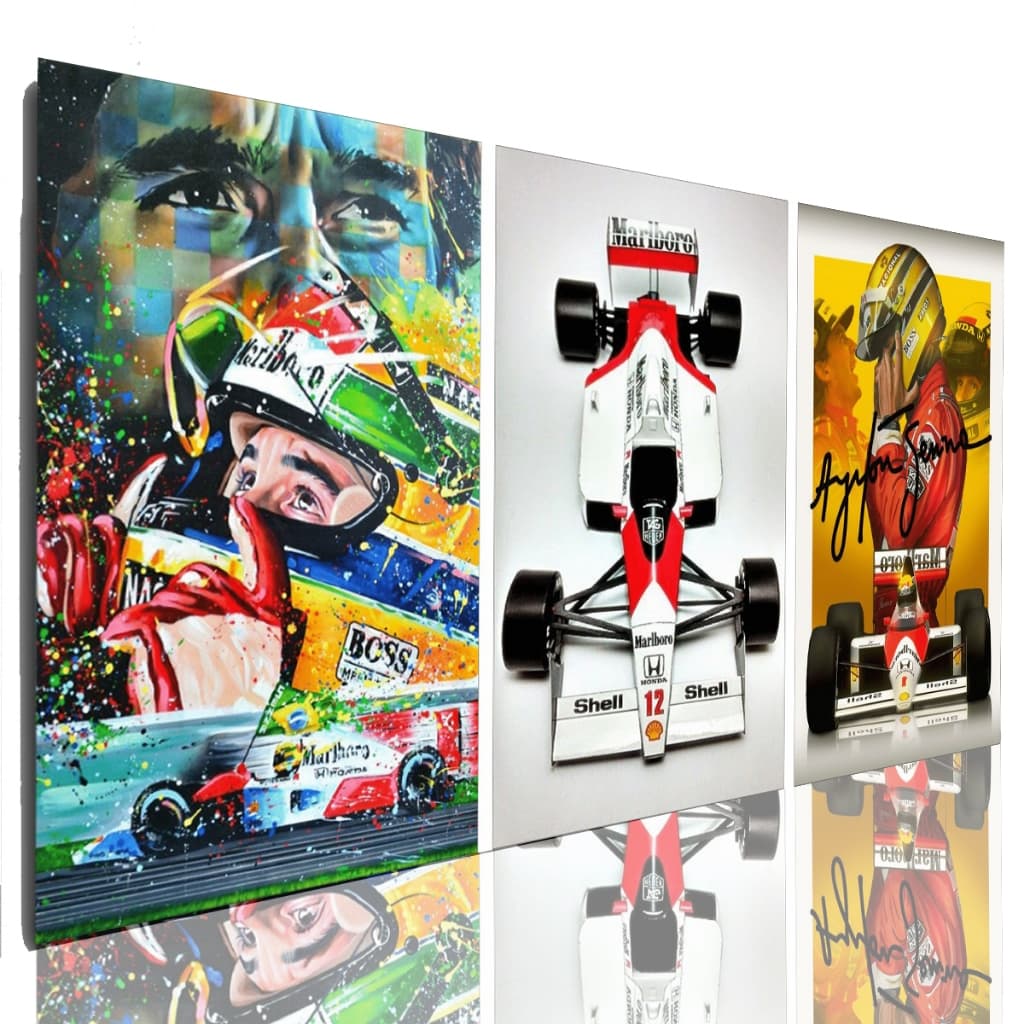 Quadro Decorativo Ayrton Senna Mosaico Sala Grande 120 X 60 Cm