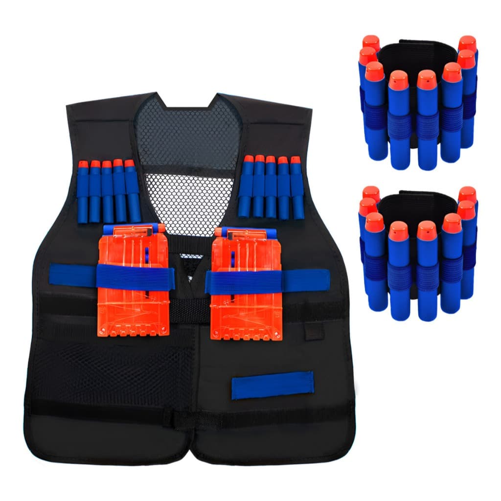 Kit Colete Infantil + 2x Pulseira Para Dardo Nerf