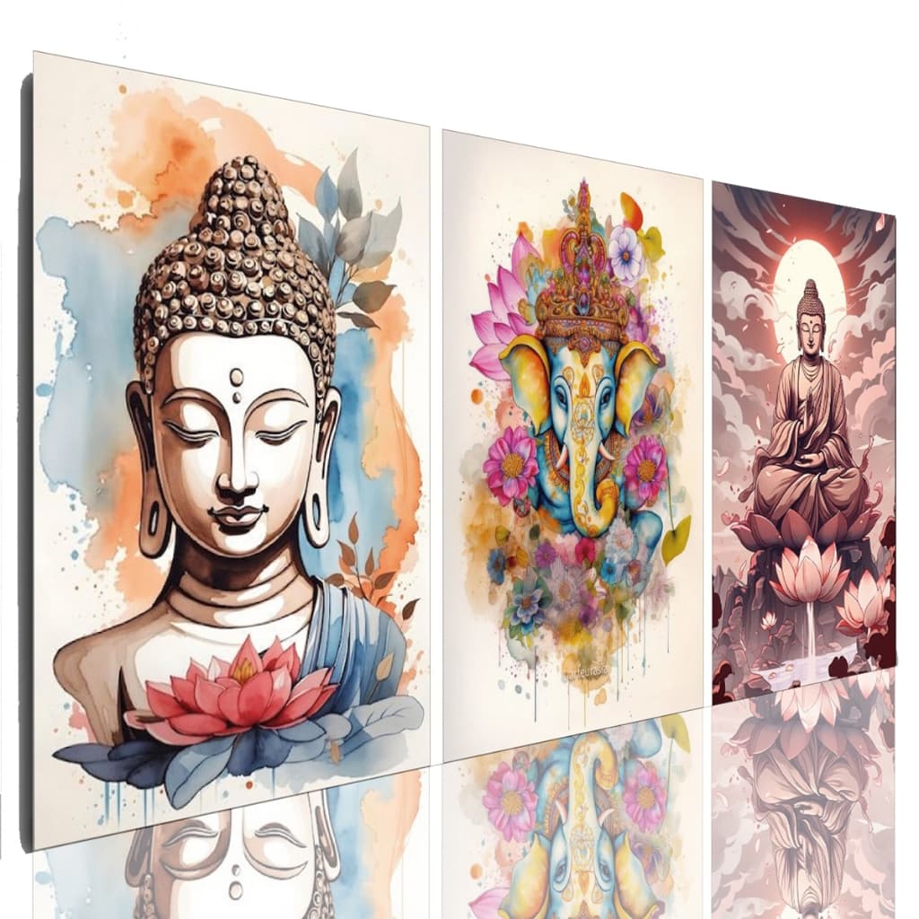 Quadro Decorativo Buda Mosaico Sala Grande 120 X 60 Cm