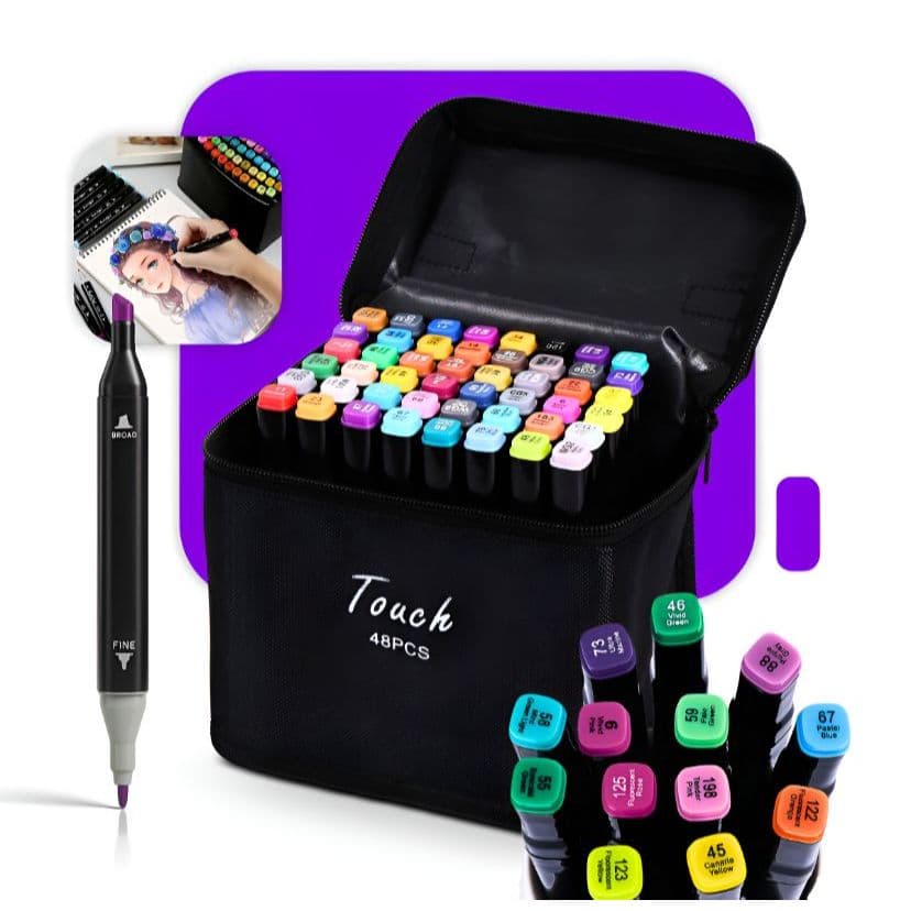 Kit  Cores Canetinhas Touch Com Ponta Dupla