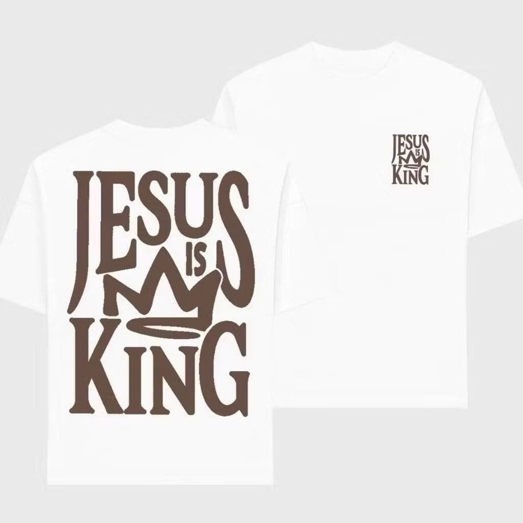 Camiseta Unisex Cristã Evangélica Jesus Is King Camisa Fé Gospel